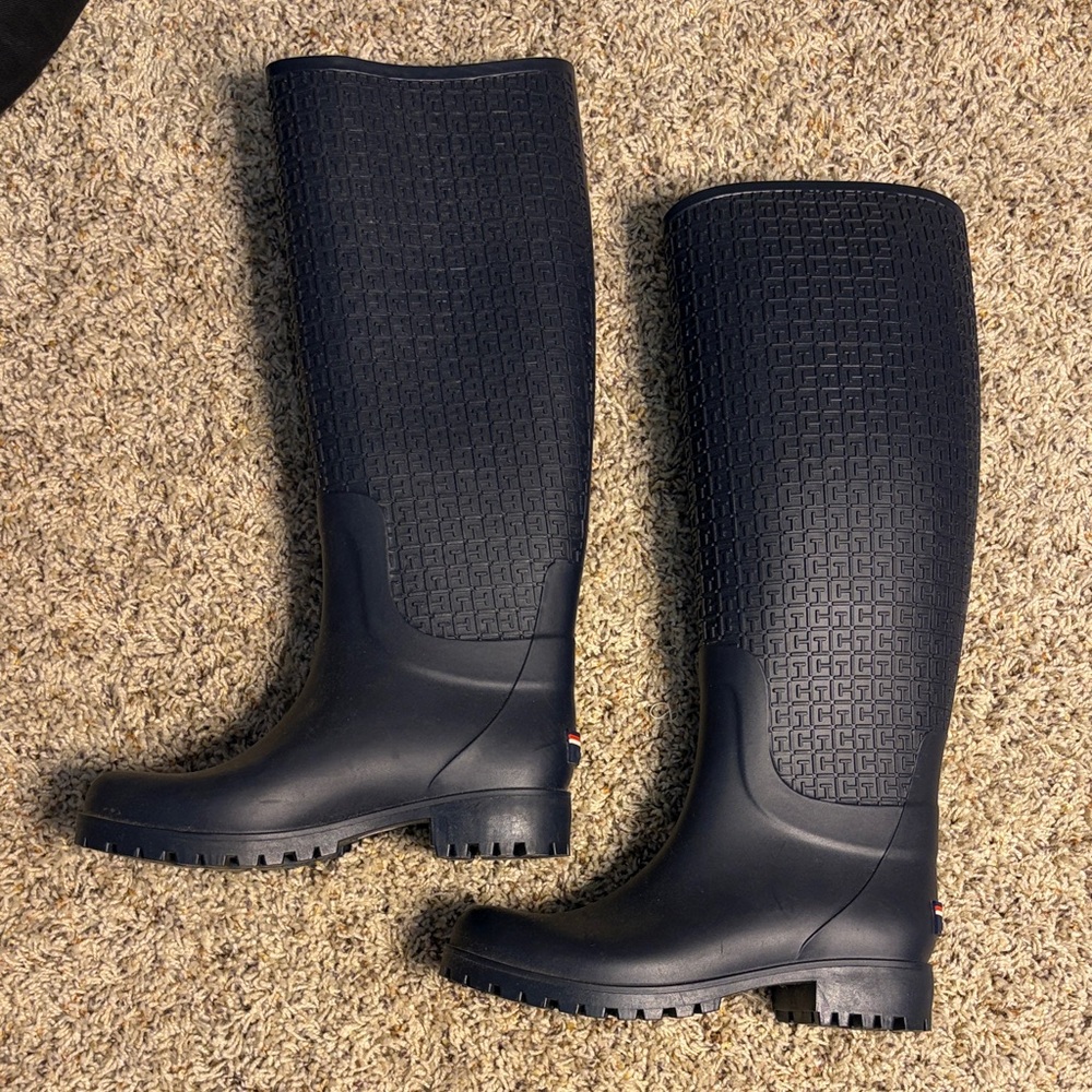 Tommy Hilfiger Women's Navy Tall Rain Boots